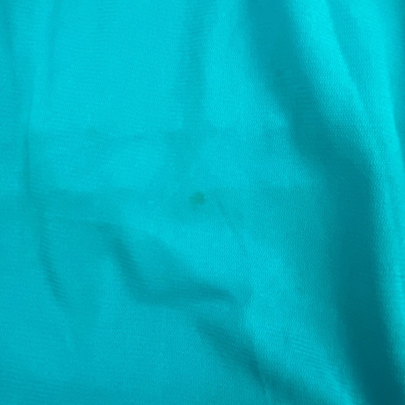 Next Era Couture Teal Layered Heart Neckline Spaghetti Strap Handkerchief Top - Picture 9 of 9